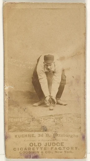 Bill Kuehne, 3rd Base, Pittsburgh, from the Old Judge series (N172) for Old Judge Cigarettes