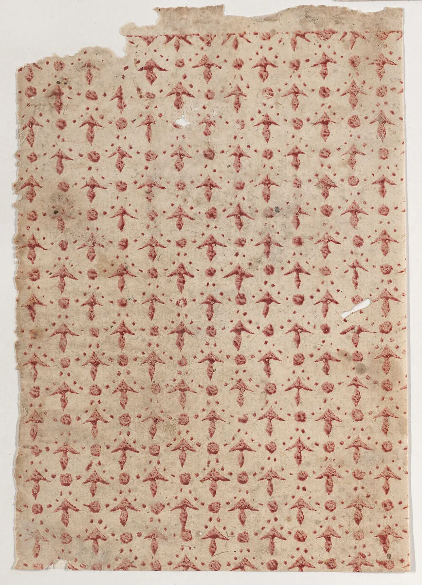 Sheet with overall pattern of arrow shapes and dots — Anonymous