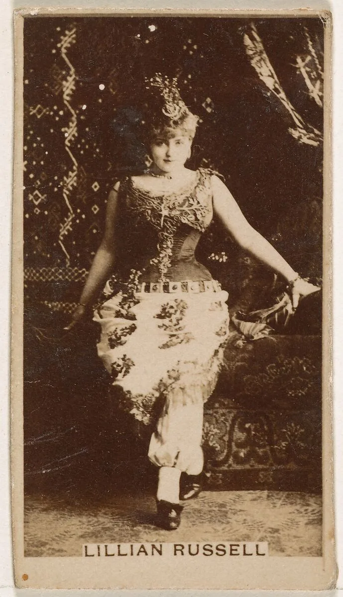 Lillian Russell, from the Actresses series (N245) issued by Kinney Brothers to promote Sweet Caporal Cigarettes — Kinney Brothers Tobacco Company
