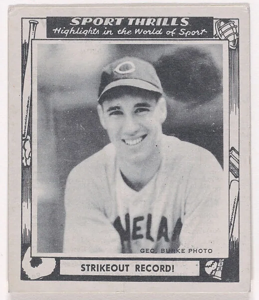 Strikeout Record!, from the "Sport Thrills" series (R448), issued with Swell Bubble Gum by the Philadelphia Chewing Gum Corporation — Philadelphia Chewing Gum Corporation