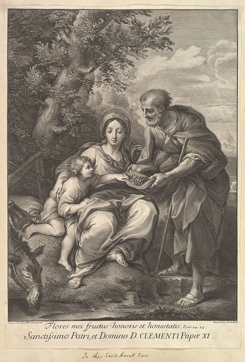 The Virgin and Joseph with the Young Jesus — Johann Jakob Frey the Elder|Carlo Maratti