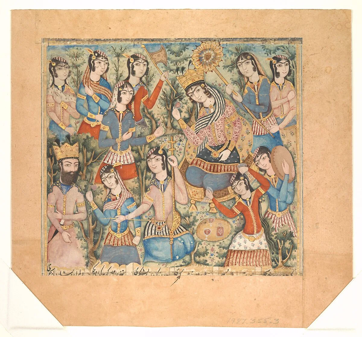 Enthroned Queen and Prince Surrounded by Musicians — Unknown