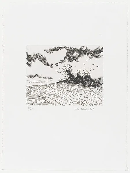 Landscape with sun and dark clouds — Ulf Eriksson|CBS Grafik