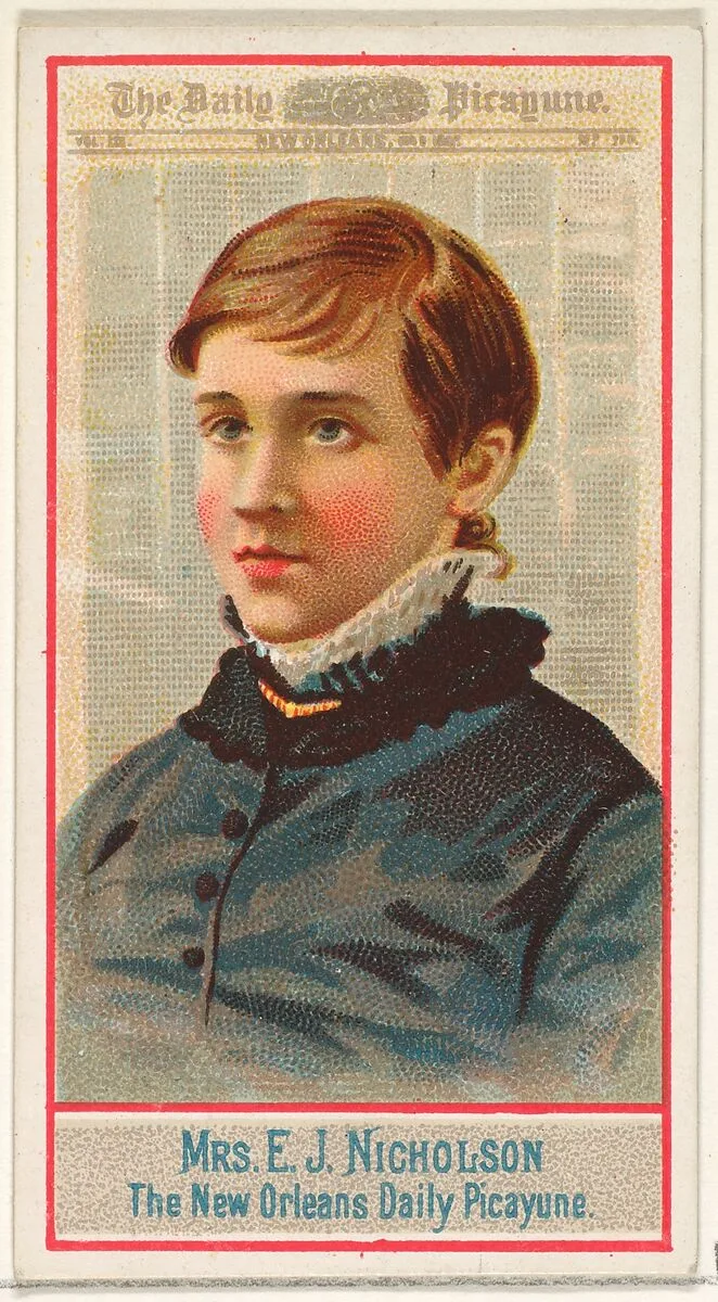 Mrs. E.J. Nicholson, The New Orleans Daily Picayune, from the American Editors series (N1) for Allen & Ginter Cigarettes Brands — Allen & Ginter