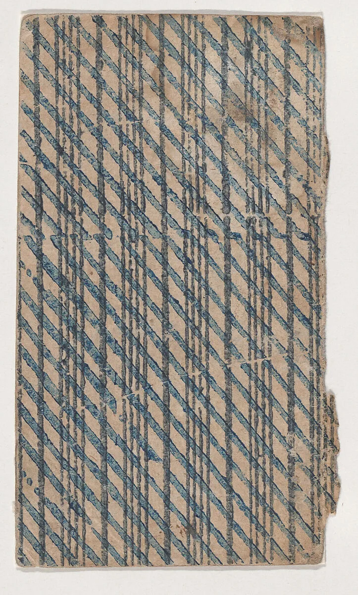 Sheet with horizontal and diagonal stripe pattern — Anonymous