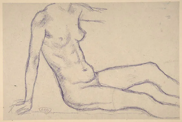 Torso of a Seated Nude, Facing Right (Study for Monument to Paul Cézanne) — Aristide Maillol