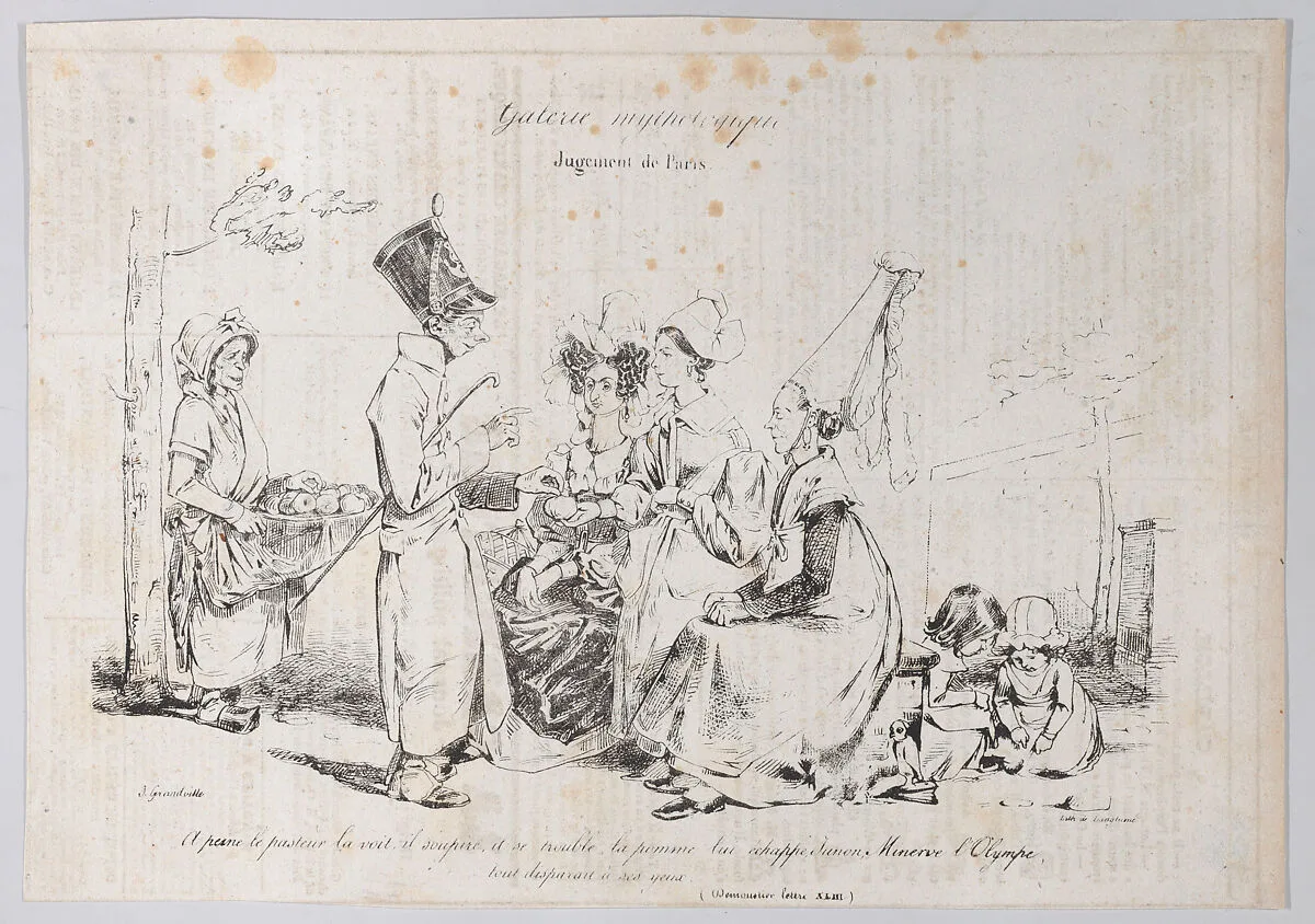 Mythological Gallery: Judgement of Paris — Langlumé|J. J. Grandville