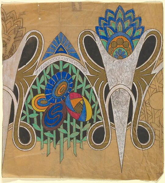 Panel with Ornamental Design on White, Alternating with an Arch with Four Ovals — Anonymous, French, 20th century