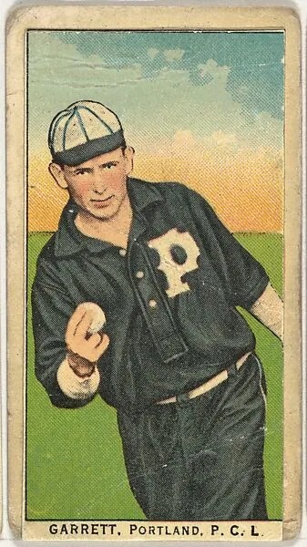 Garrett, Portland, Pacific Coast League, from the "Obak Baseball Players" set (T212), issued by the American Tobacco Company to promote Obak Mouthpiece Cigarettes — American Tobacco Company