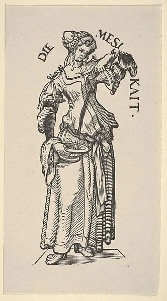 Temperance (Die Mesikait), from The Seven Virtues, in Holzschnitte alter Meister gedruckt von den Originalstöcken der Sammlung Derschau im besitz des Staatlichen Kupferstich-kabinetts zu Berlin — Hans Burgkmair|Max J. Friedländer|Kupferstichkabinett, Staatliche Museen zu Berlin|E. A. Seemann