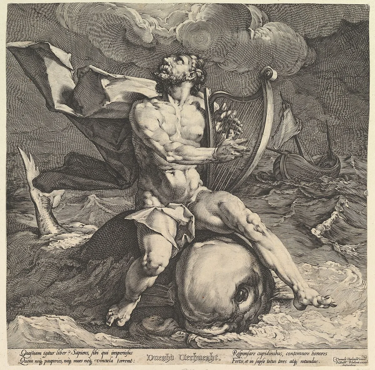Arion on a Dolphin — Cornelis Cornelisz van Haarlem|Jan Muller|Harmen Jansz. Muller