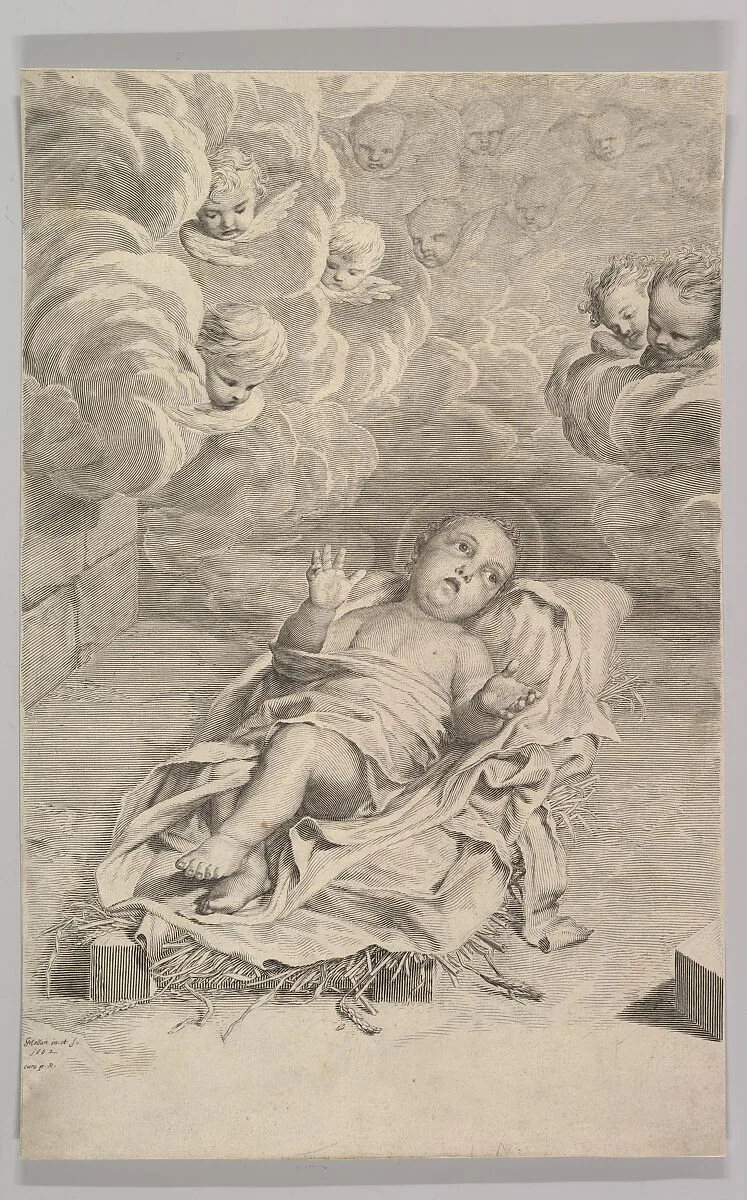 The Christ Child on a Bed of Straw — Claude Mellan