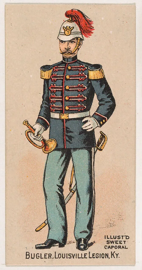 Bugler, Louisville Legion, Kentucky, from the Military Series (N224) issued by Kinney Tobacco Company to promote Sweet Caporal Cigarettes — Kinney Brothers Tobacco Company