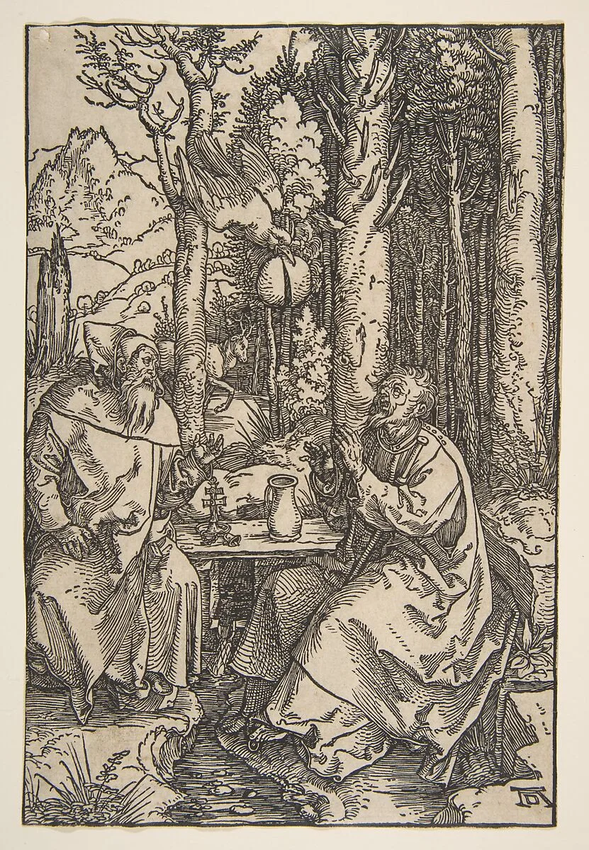 Saint Anthony and Saint Paul in the Desert — Albrecht Dürer
