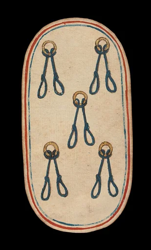 5 of Nooses, from The Cloisters Playing Cards