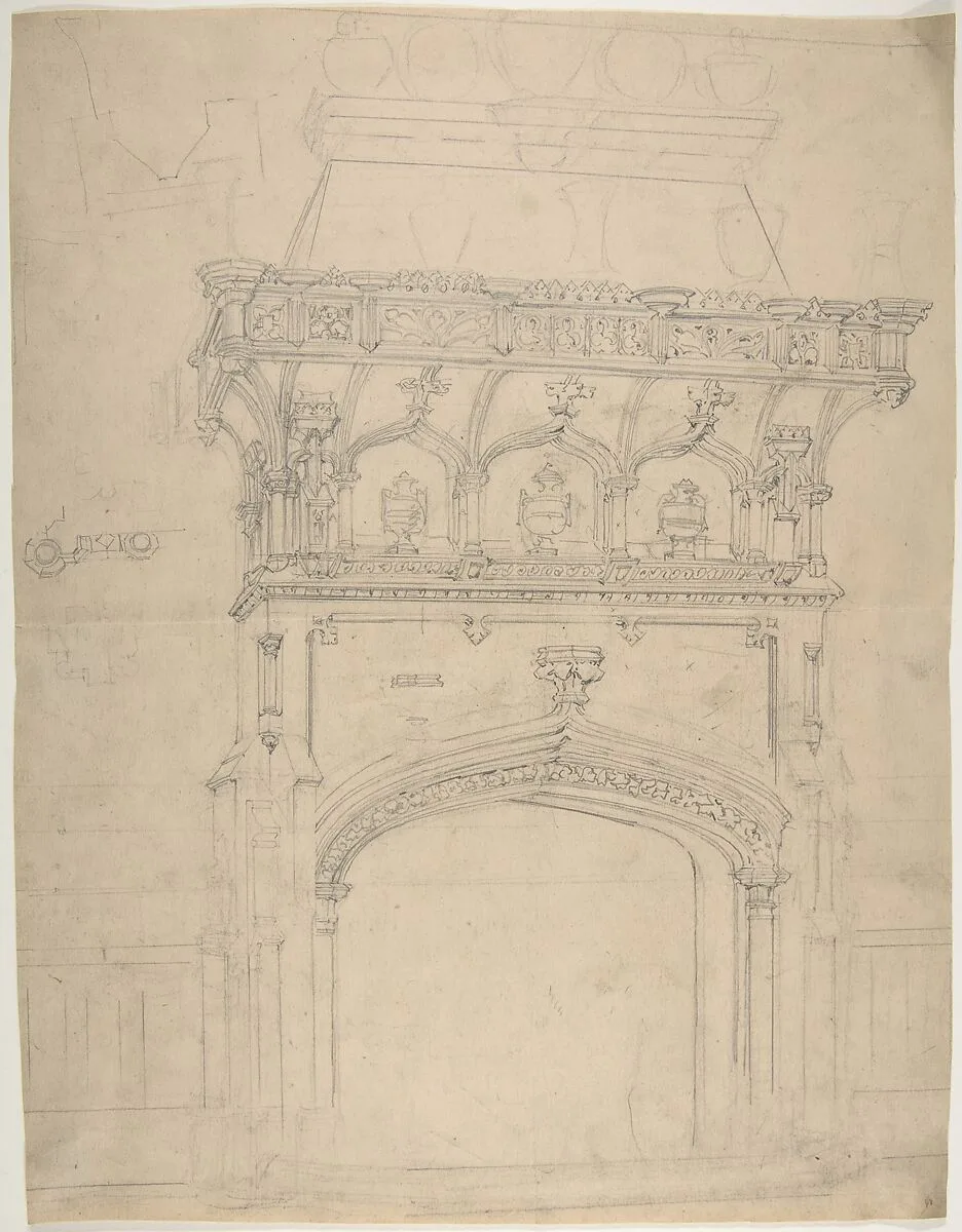 Medieval Chimneypiece Design — Anonymous, British, 19th century