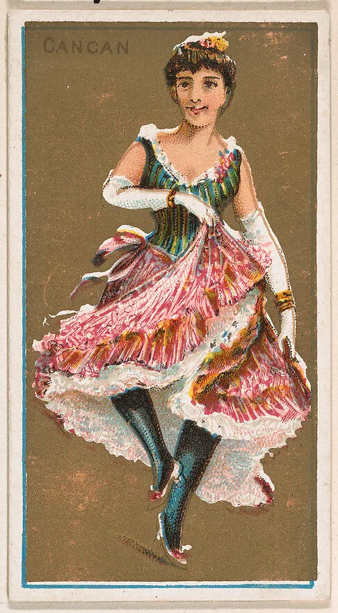 Cancan, from National Dances (N225, Type 1) issued by Kinney Bros. — Kinney Brothers Tobacco Company