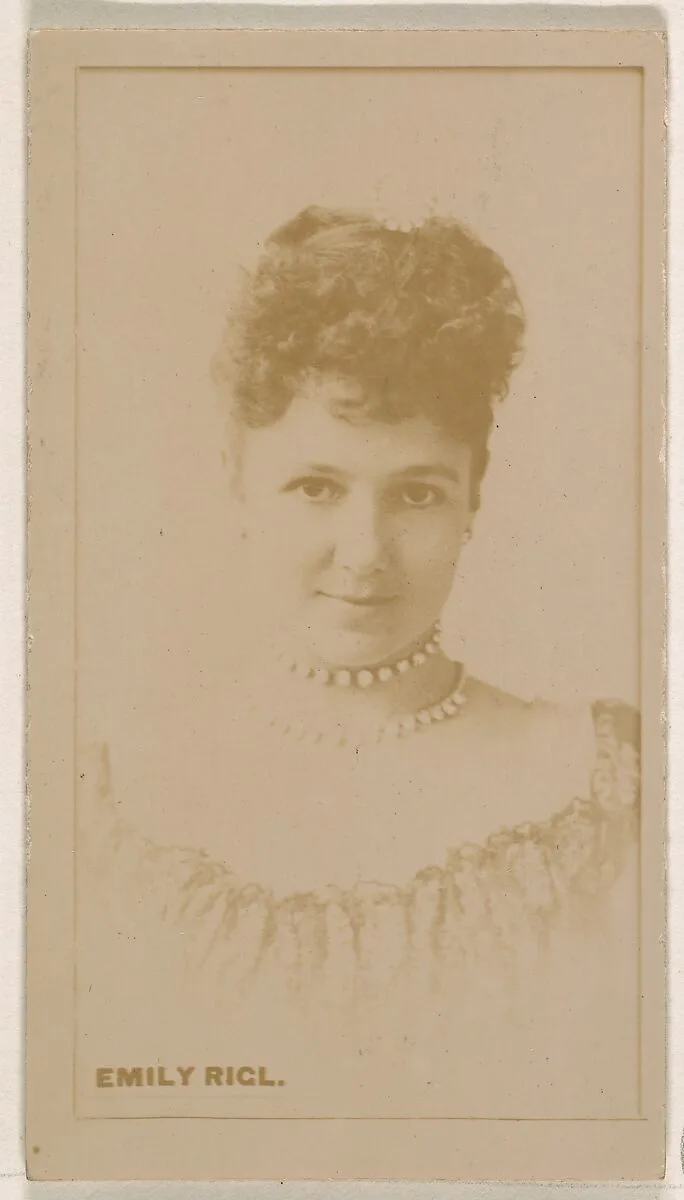 Emily Rigl, from the Actresses series (N245) issued by Kinney Brothers to promote Sweet Caporal Cigarettes — Kinney Brothers Tobacco Company