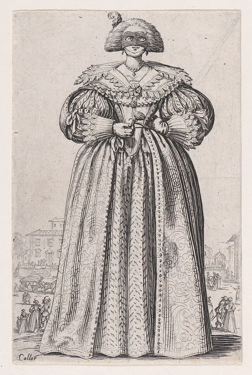 La Dame au Masque (The Lady with a Mask), from La Noblesse (The Nobility) — Jacques Callot