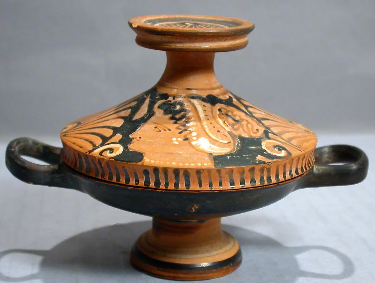 Terracotta lekanis (dish) with lid — Unknown