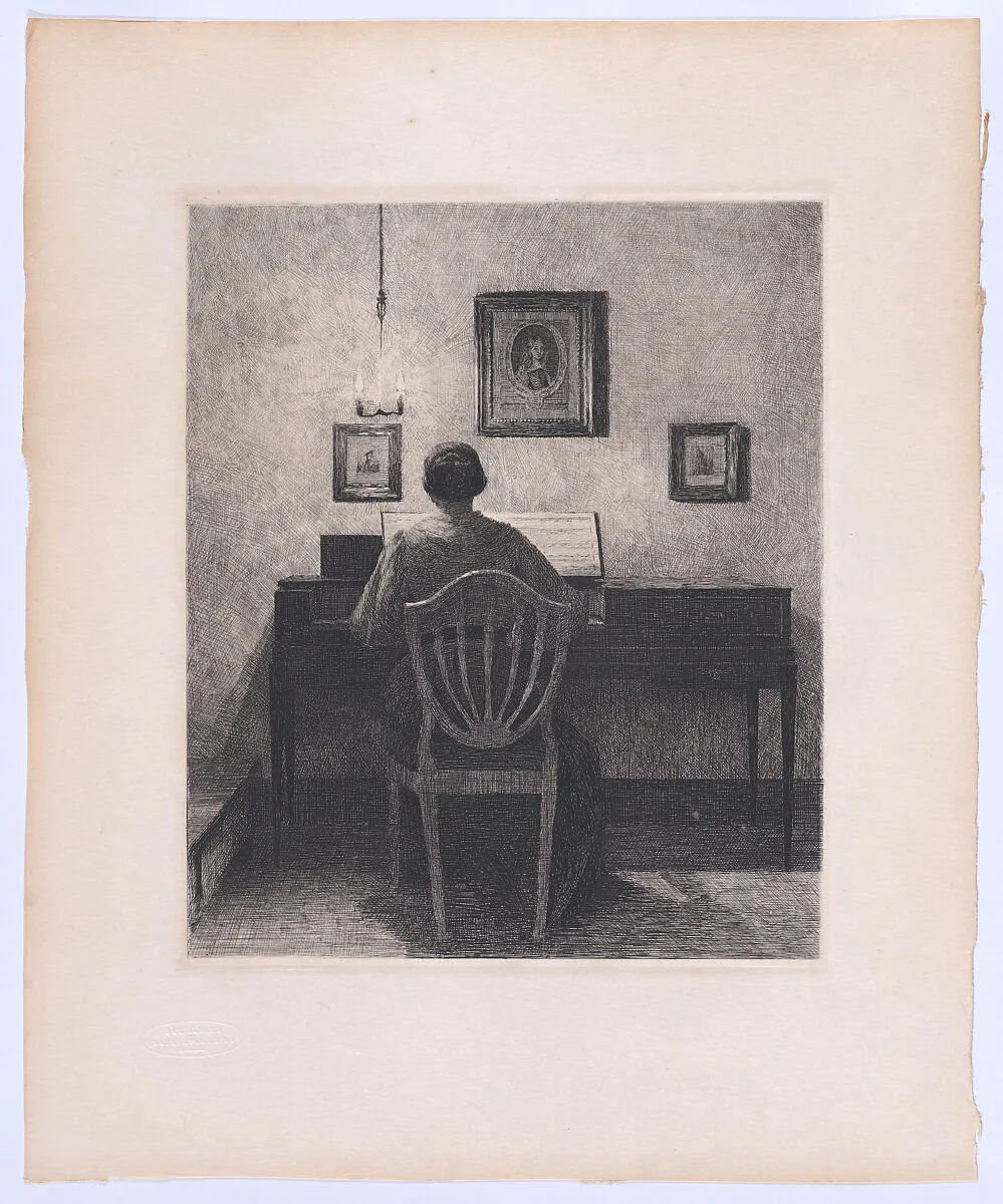 Lady Playing the Piano — Peter Ilsted