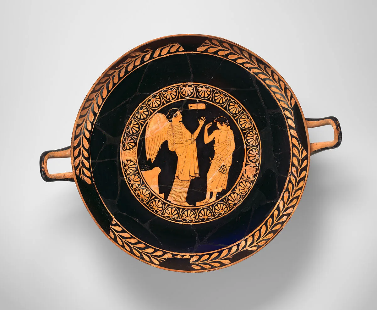 Terracotta kylix (drinking cup) — Splanchnopt Painter