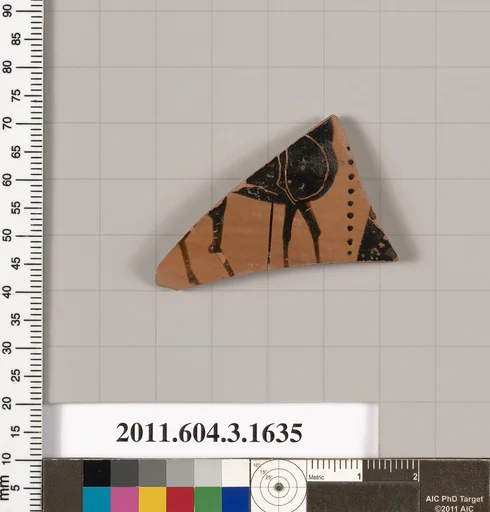Terracotta fragment of a kylix: Band cup (drinking cup)