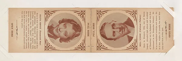 Sylvia Sidney and Bela Lugosi from Star Folders Special Cards (W439) — Unknown