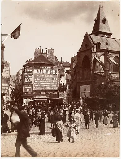 Small Market in Front of the Church in Place Saint-Médard