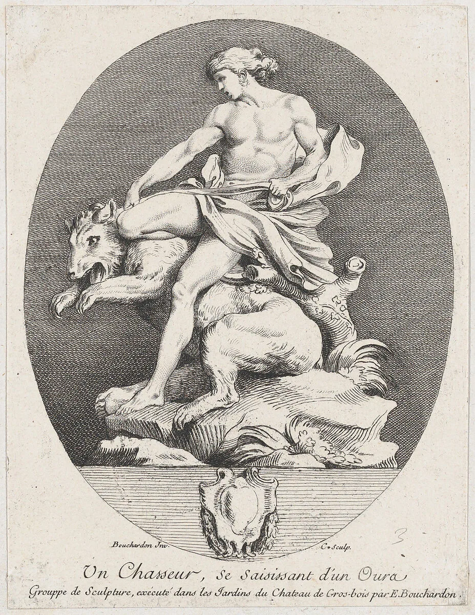 A Hunter Grabbing a Bear — Anne Claude Philippe de Tubières, comte de Caylus|Edme Bouchardon|Jacques Philippe Le Bas