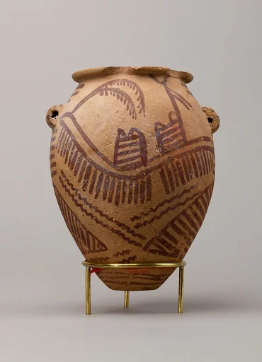 Decorated ware jar depicting two boats