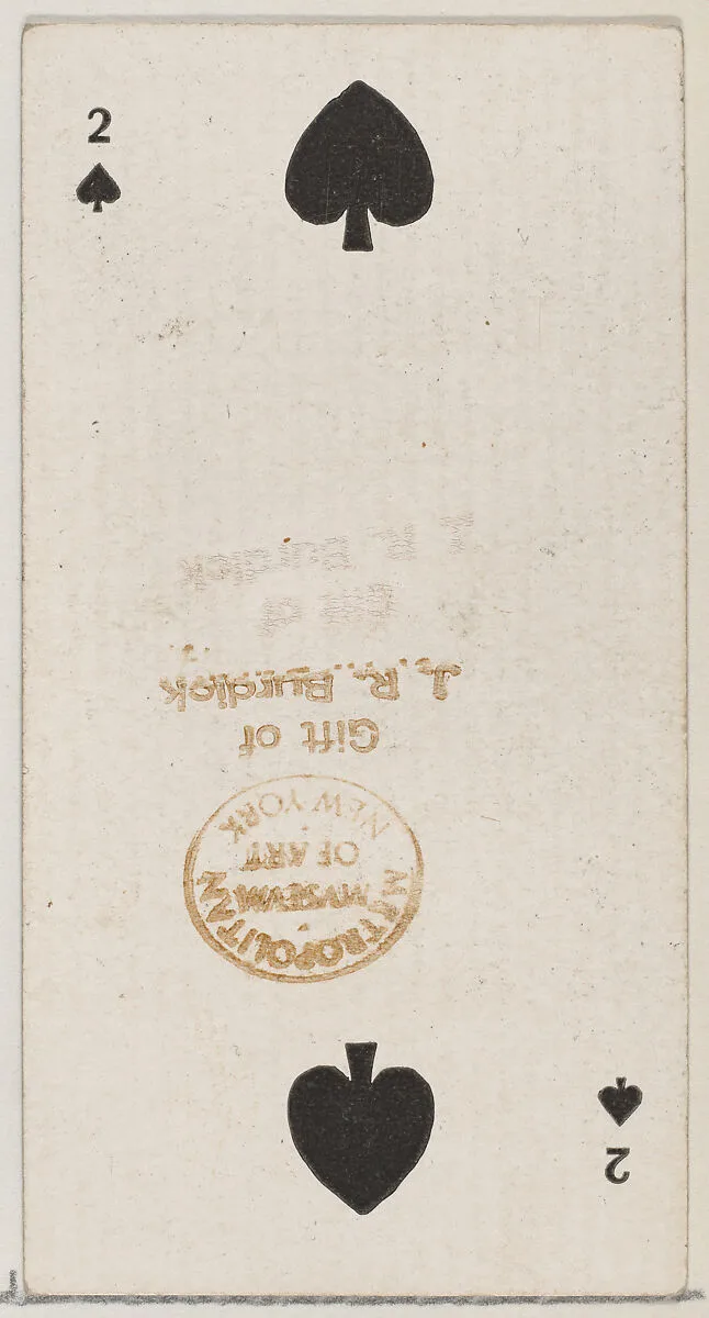 Two Spades (black), from the Playing Cards series (N84) for Duke brand cigarettes — W. Duke, Sons & Co.