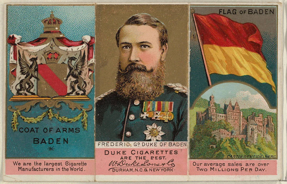 Frederic, Grand Duke of Baden, from the Rulers, Flags, and Coats of Arms series (N126-2) issued by W. Duke, Sons & Co. — W. Duke, Sons & Co.