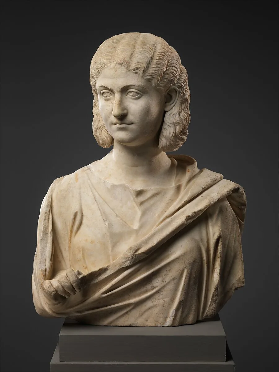 Marble bust of a woman — Unknown