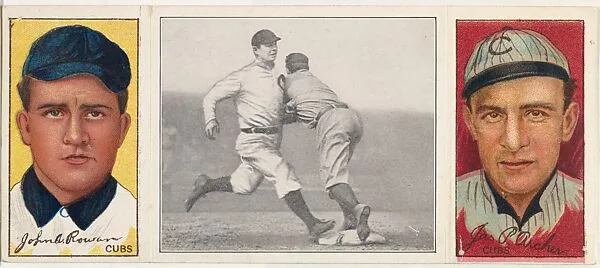 "Chance Beats Out a Hit," with John Rowan and James Archer, from the series Hassan Triple Folders (T202) — Hassan Cigarettes