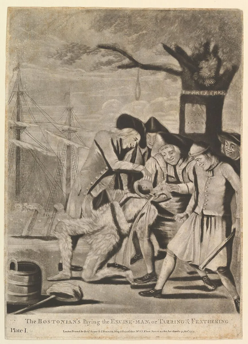 The Bostonians Paying the Excise-Man, or Tarring & Feathering — R. Sayer and J. Bennett|Philip Dawe