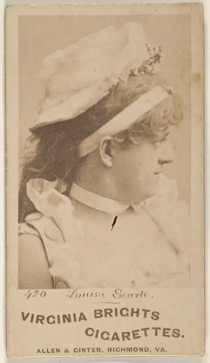 Card 420, Louisa Searle, from the Actors and Actresses series (N45, Type 1) for Virginia Brights Cigarettes