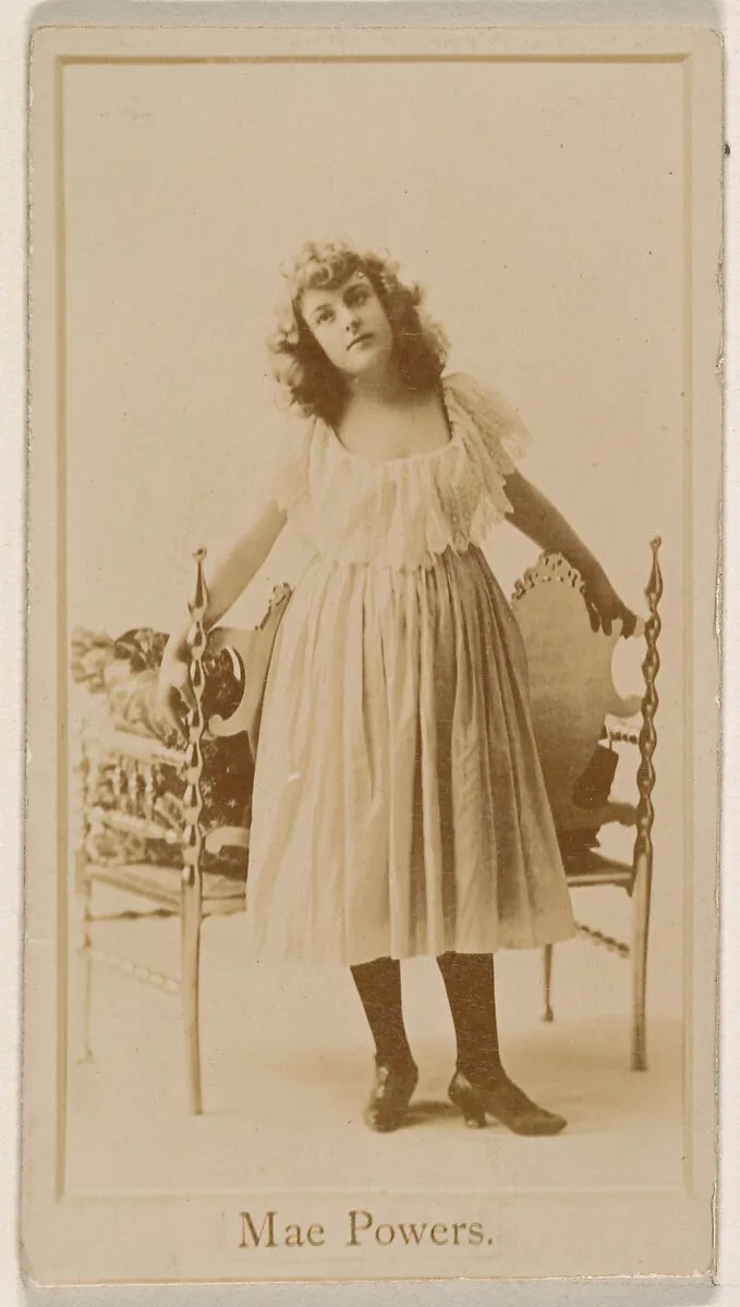 Mae Powers, from the Actresses series (N245) issued by Kinney Brothers to promote Sweet Caporal Cigarettes — Kinney Brothers Tobacco Company