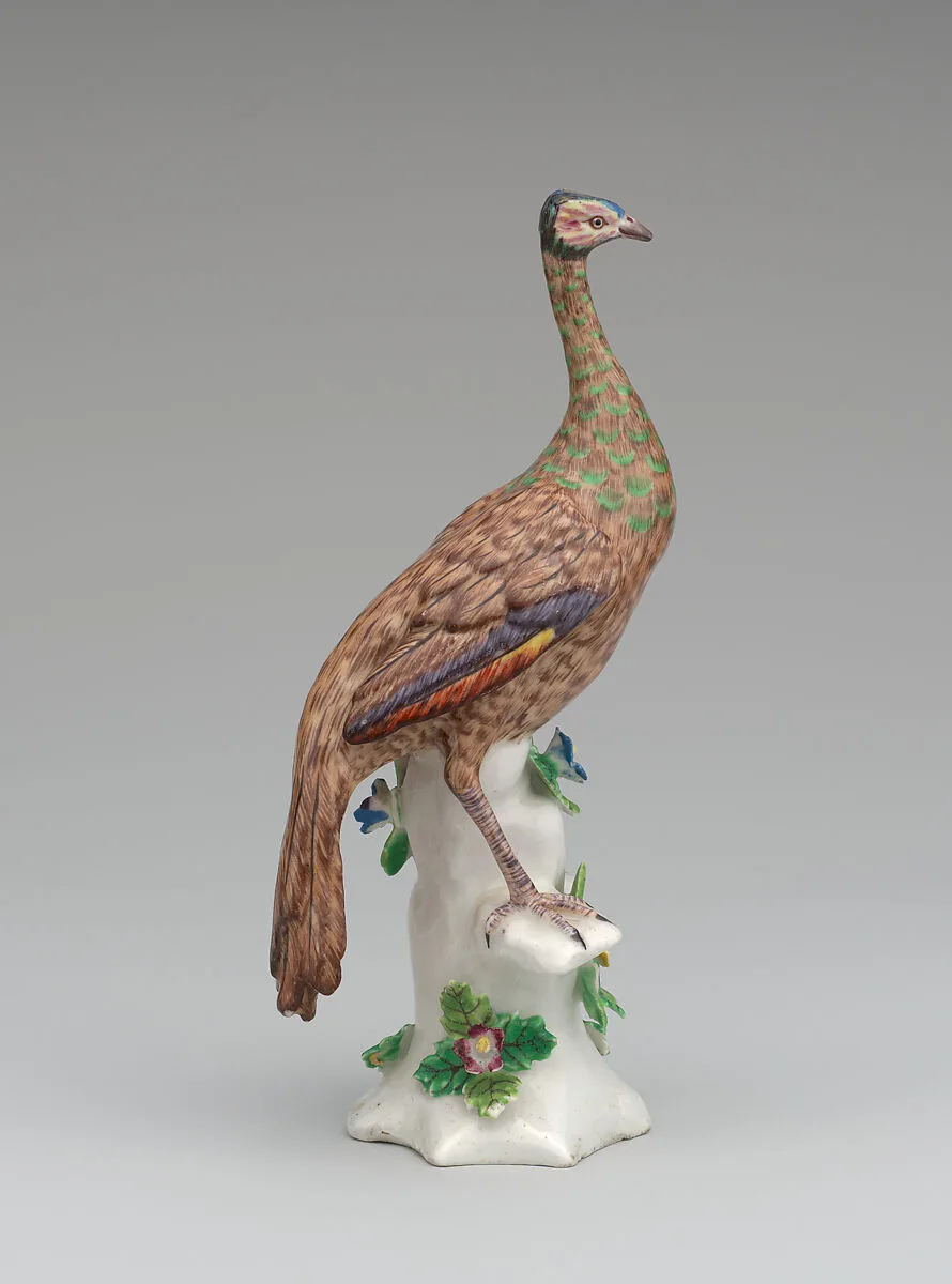 Peahen (one of a pair) — Bow Porcelain Factory