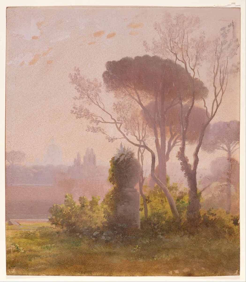 Garden of the Villa Medici, Rome — Jean-Achille Benouville