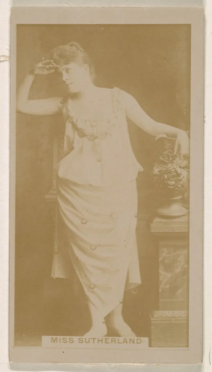 Miss Sutherland, from the Actresses series (N245) issued by Kinney Brothers to promote Sweet Caporal Cigarettes — Kinney Brothers Tobacco Company