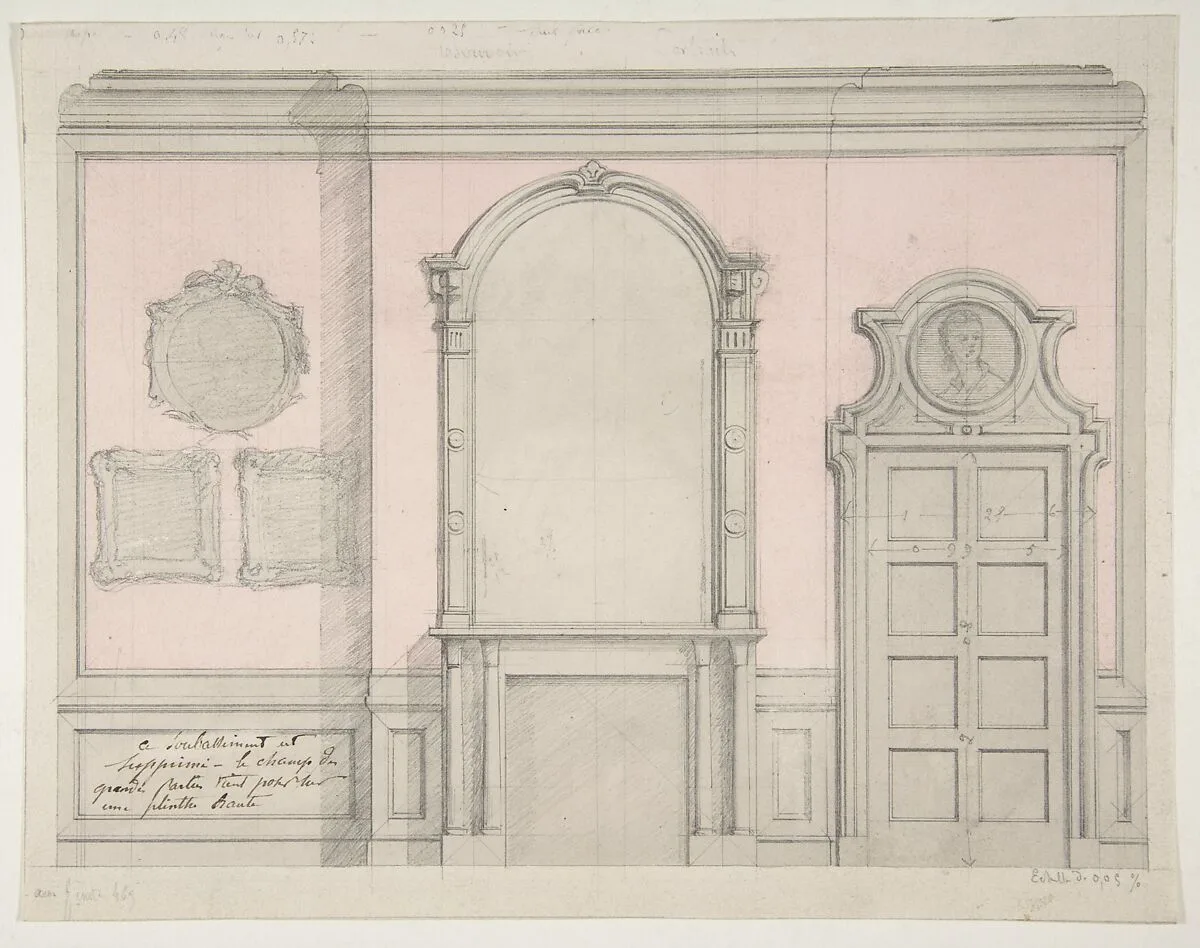 Design for treatment of a chimney-piece and adjacent door — Jules-Edmond-Charles Lachaise|Eugène-Pierre Gourdet