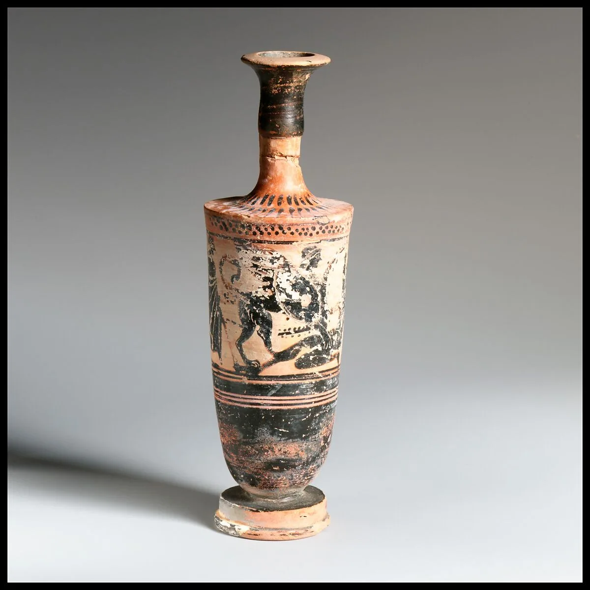 Terracotta lekythos (oil flask) — Emporion Painter