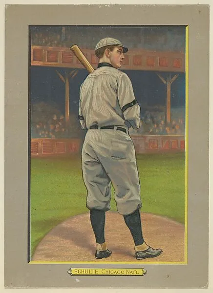 Frank "Wildfire" Shulte, Right Fielder, Chicago Cubs (National League), from Turkey Red Cabinets (T3) — American Tobacco Company
