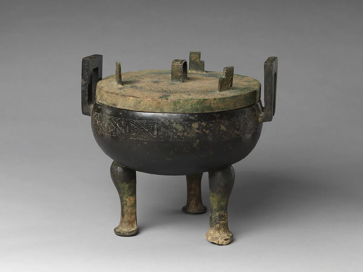 东周 青銅鼎|Ritual Tripod Cauldron with Cover (Ding) — Unknown