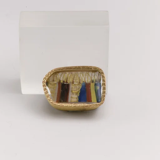 Glass striped mosaic fragment