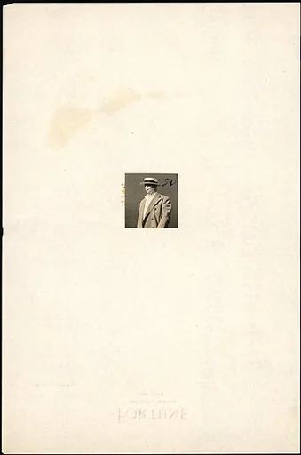 [Pedestrian Wearing Straw Hat, Detroit, for Fortune Article "Labor Anonymous"]