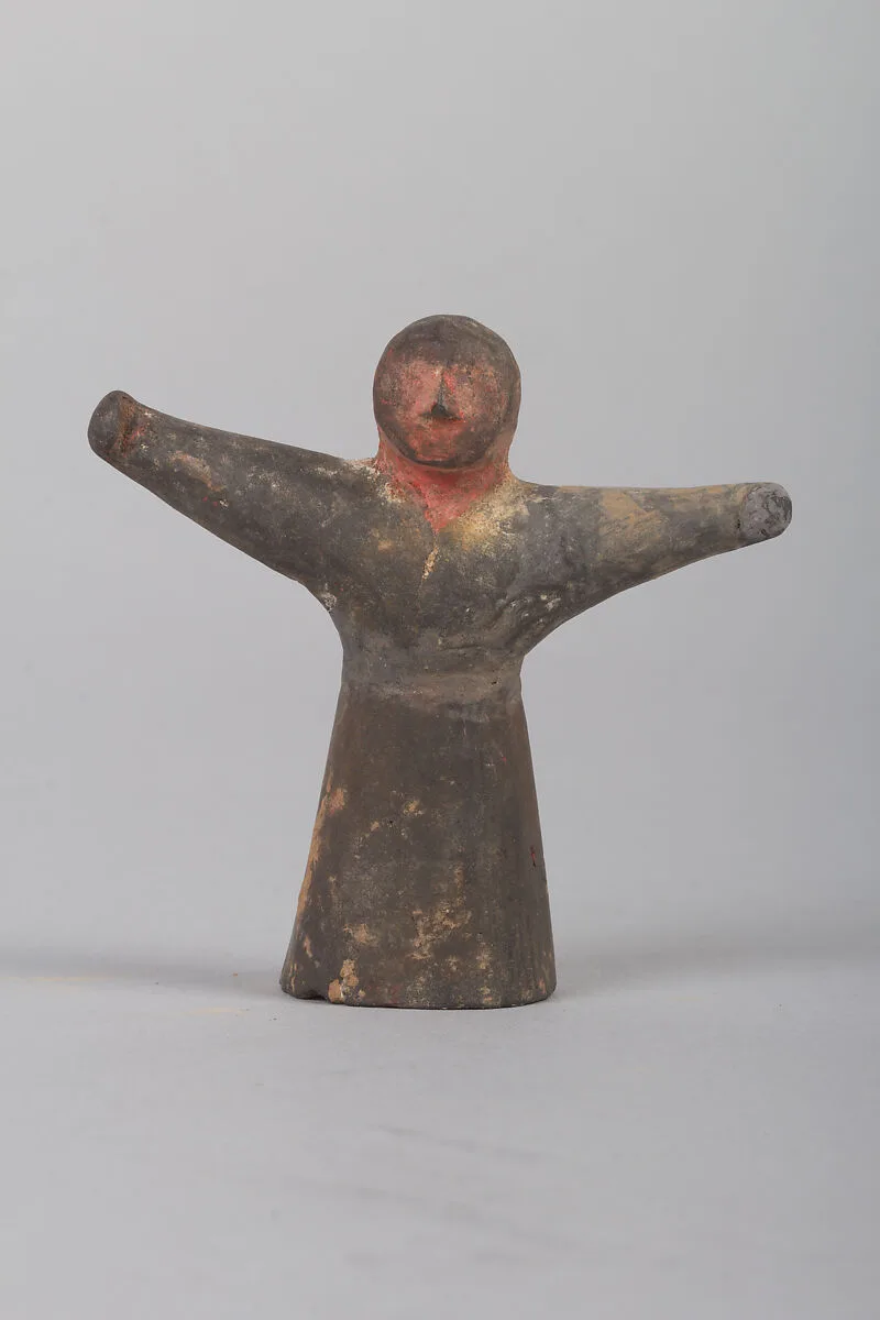 戰國 彩繪泥俑|Figure of a woman — Unknown