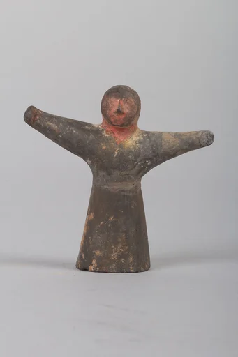 戰國 彩繪泥俑|Figure of a woman