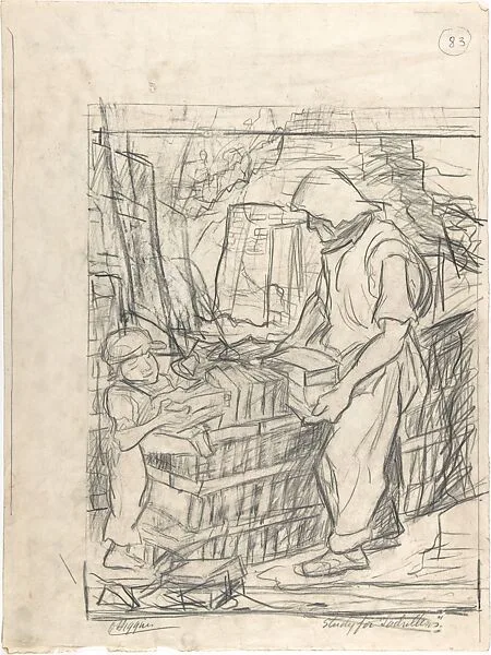 Study for 'Ladrilleros' (brick makers) — Pablo Esteban O'Higgins